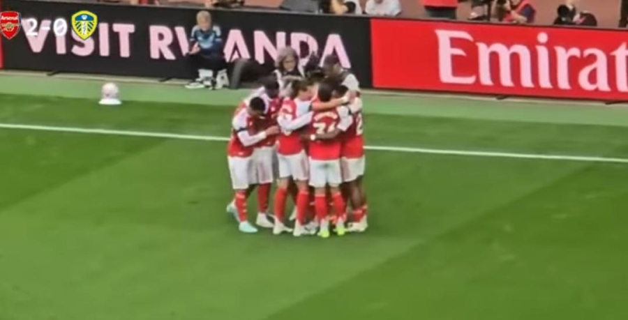 ARSENAL LEADS 2-0 AT HALF TIME